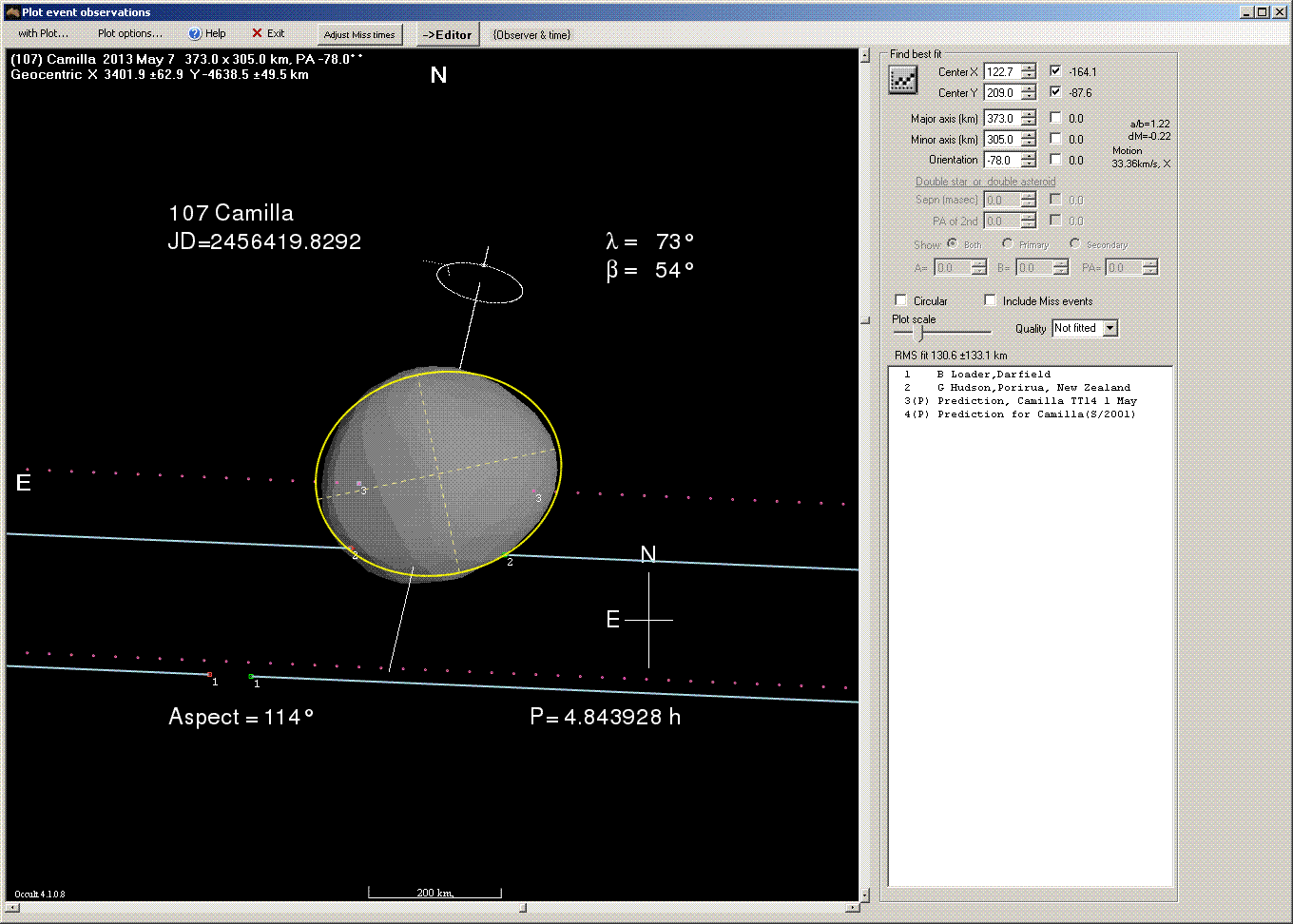 Camilla occultation - 2013 May 07